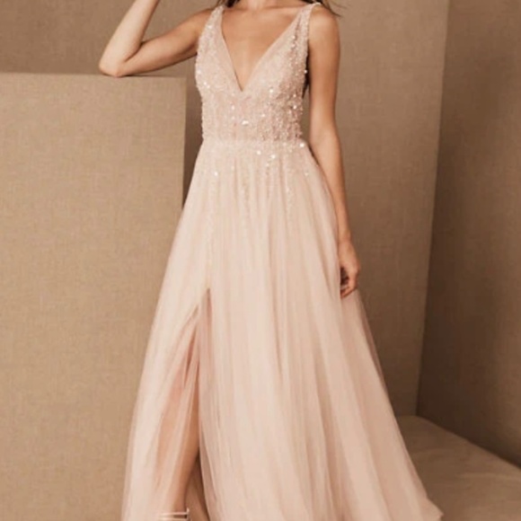 BHLDN Written in the Stars Beaded Tulle Open-Back Wedding Ballgown - Picture 13 of 17